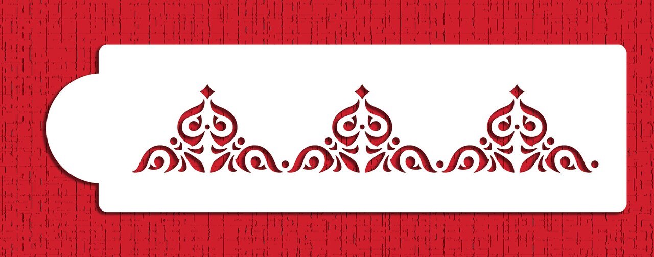 Mexican Tile Cake Stencil Tier #1 | C541 by Designer Stencils | Stencils for Royal Icing, Airbrush, Dusting Powder |